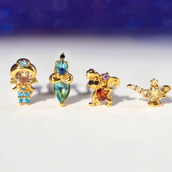 Aladdin jasmin stud earring set 18k gold plating - Picture 4 of 4